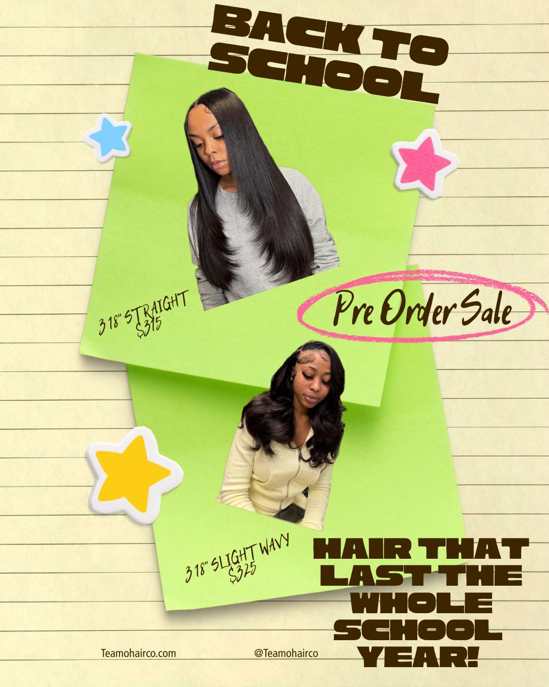 BACK TO SCHOOL PRE ORDER SALE